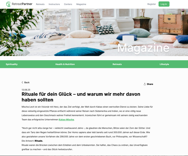 Rituale für dein Glück – und warum wir mehr davon haben sollten / Retreat Partner