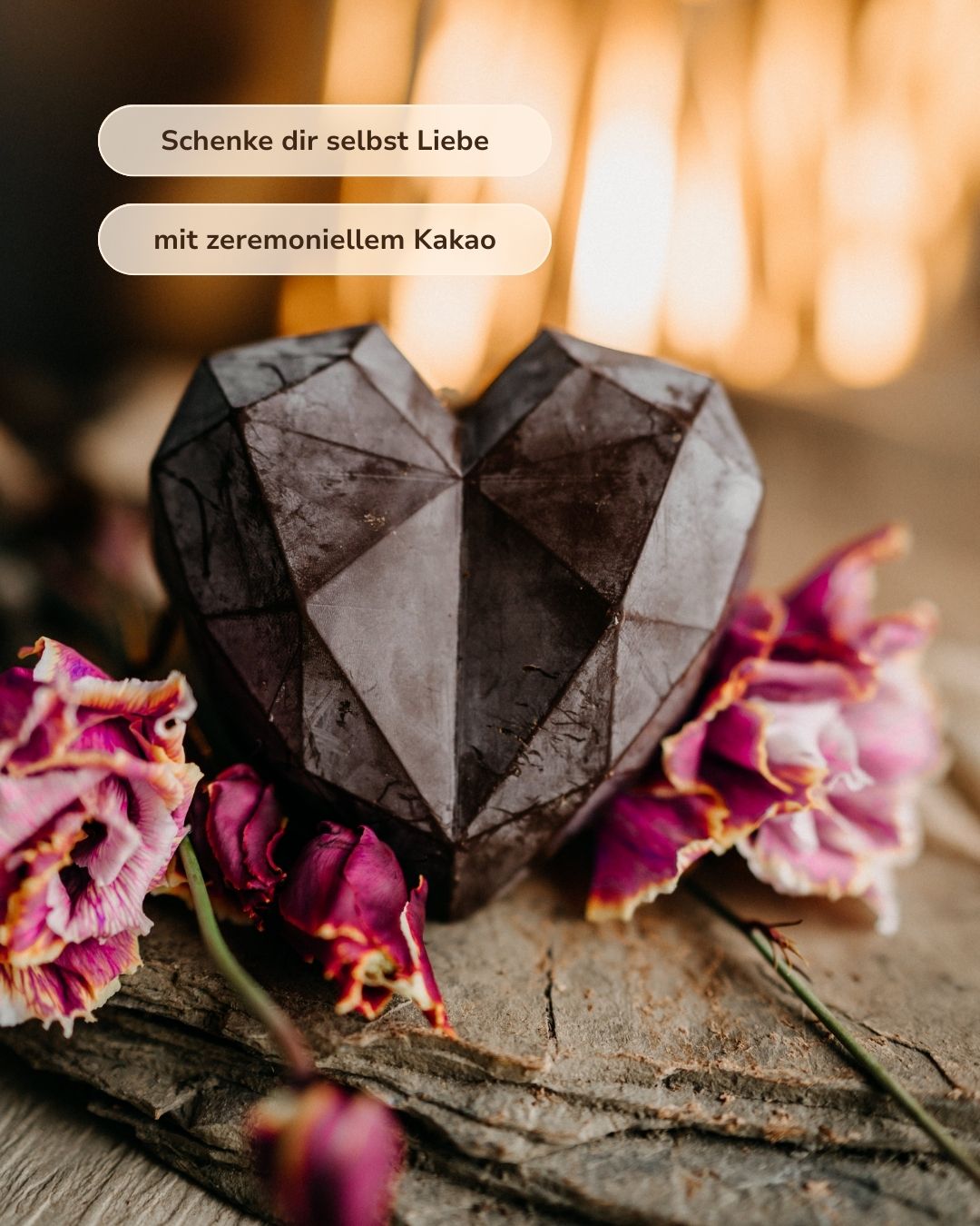 Selbstliebe Kakao Set: Zeremonieller Chuncho Kakao, Affirmationskärtchen + Gratis Bilderrahmen