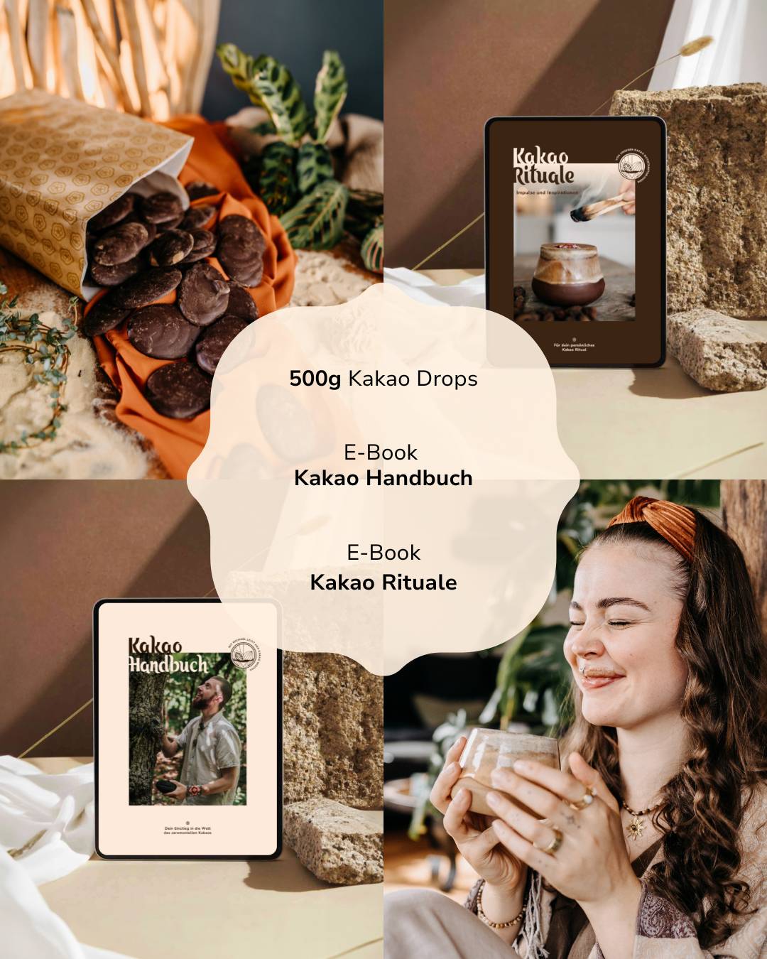 21 Tage Kakao-Ritual Set: 500g Kakaodrops, Kakao- und Ritualhandbuch