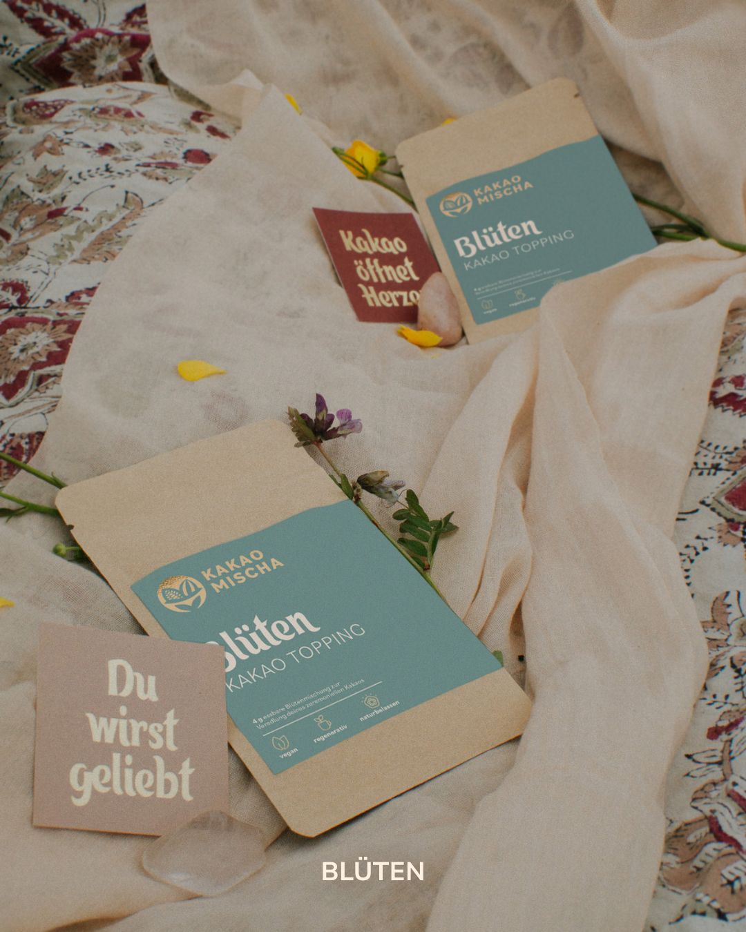 Kakao Blüten: Blütenmischung für dein Kakao-Topping