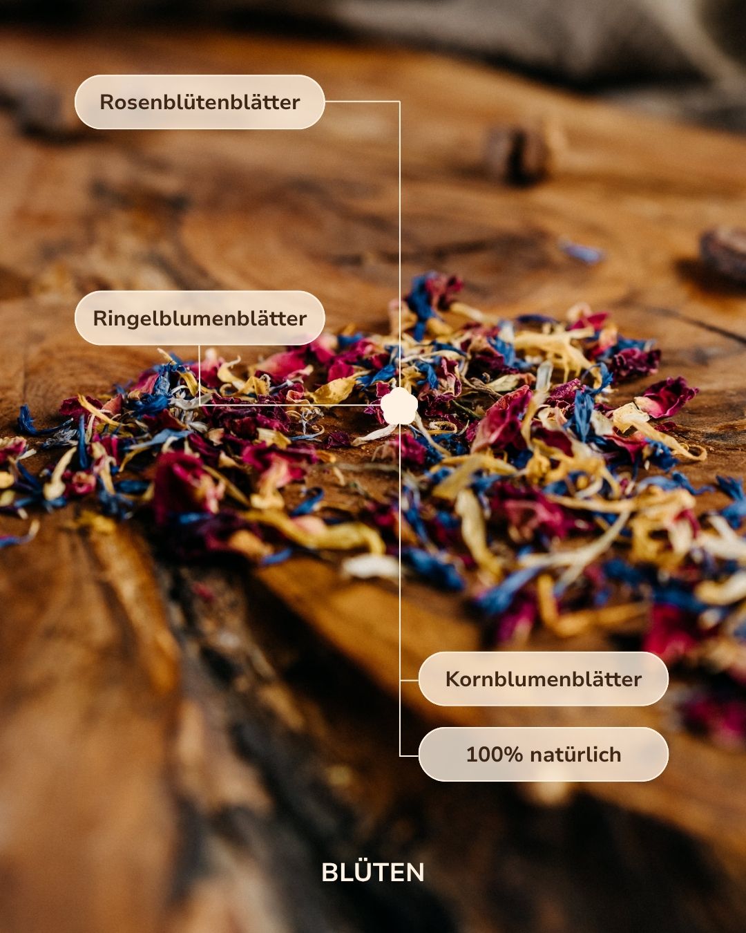 Kakao Blüten: Blütenmischung für dein Kakao-Topping
