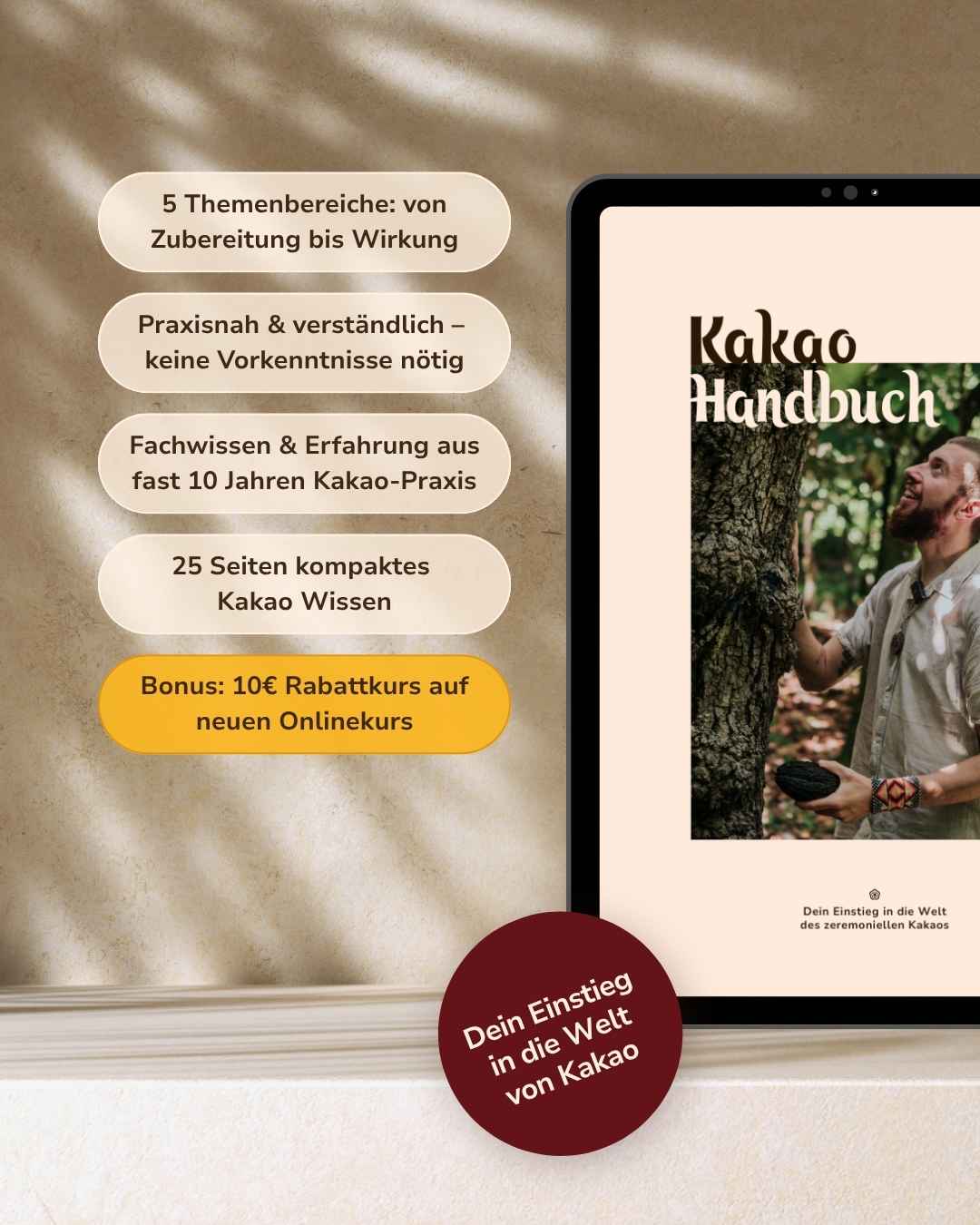 Ritual-Starter: Kakao-Probierset für 3 Tassen Kakao inkl. E-Books