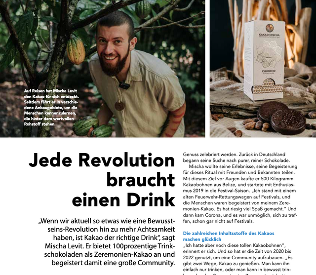 Jede Revolution braucht einen Drink - Kakao Mischa in der Confiserie-Welt