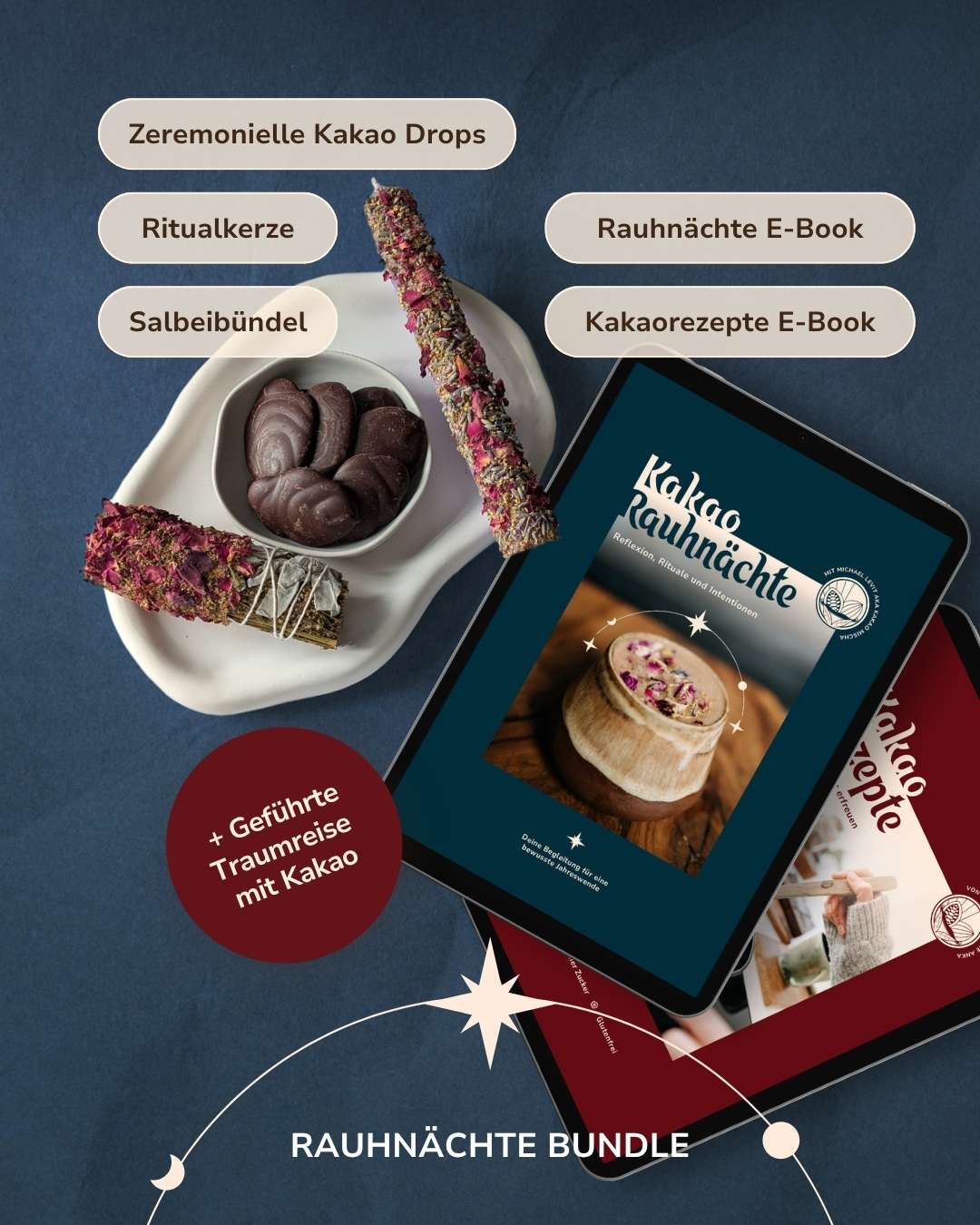 Dein Rauhnächte-Bundle: Zeremonieller Kakao, Räucherwek, Kerze und E-Books