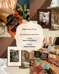 21 Tage Kakao-Ritual Set: 500g Kakaodrops, Affirmationen, Kakao- und Ritualhandbuch