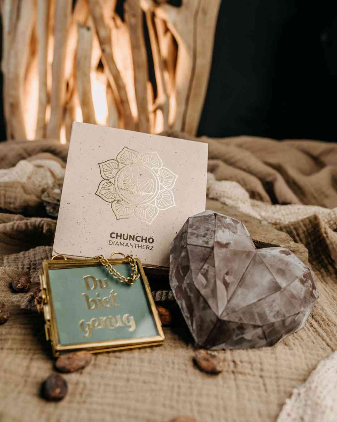 Selbstliebe Set: Zeremonieller Chuncho Kakao, Affirmationen und Bilderrahmen