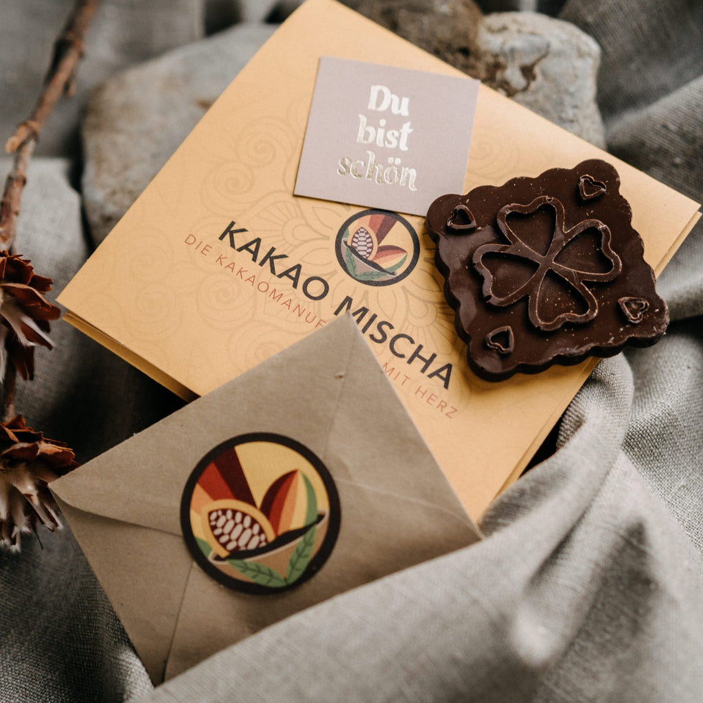 Geschenk Bundle - Ein Zeremonieller Kakaotaler mit Anleitung & Affirmation im Flyer - Kakao Mischa